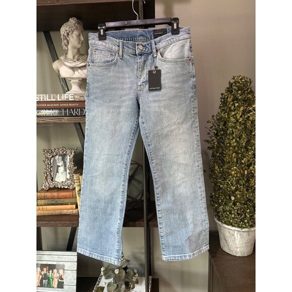 Marissa Webb Cal Low Rider Vintage Cropped Light Blue Vintage Wash Womens Size 2 - Picture 6 of 11